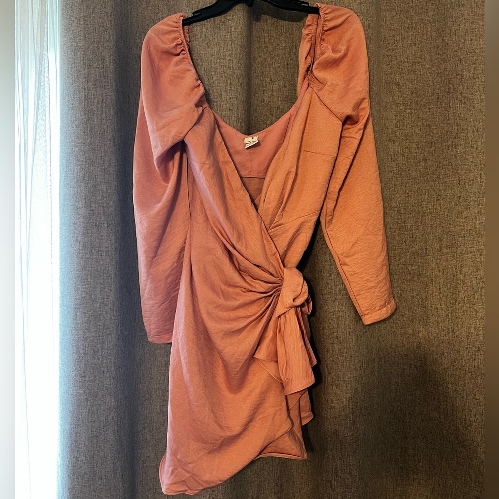 Long sleeve wrap dress